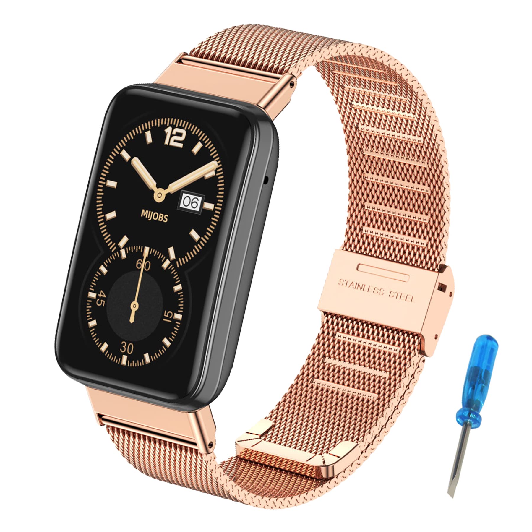 BDIG Compatible Strap for Xiaomi Watch Band 7 Pro Metal Straps, Stainless Steel Replacement Bracelet Adjustable Buckle Strap for Xiaomi Mi Band 7 Pro (Watch not included)