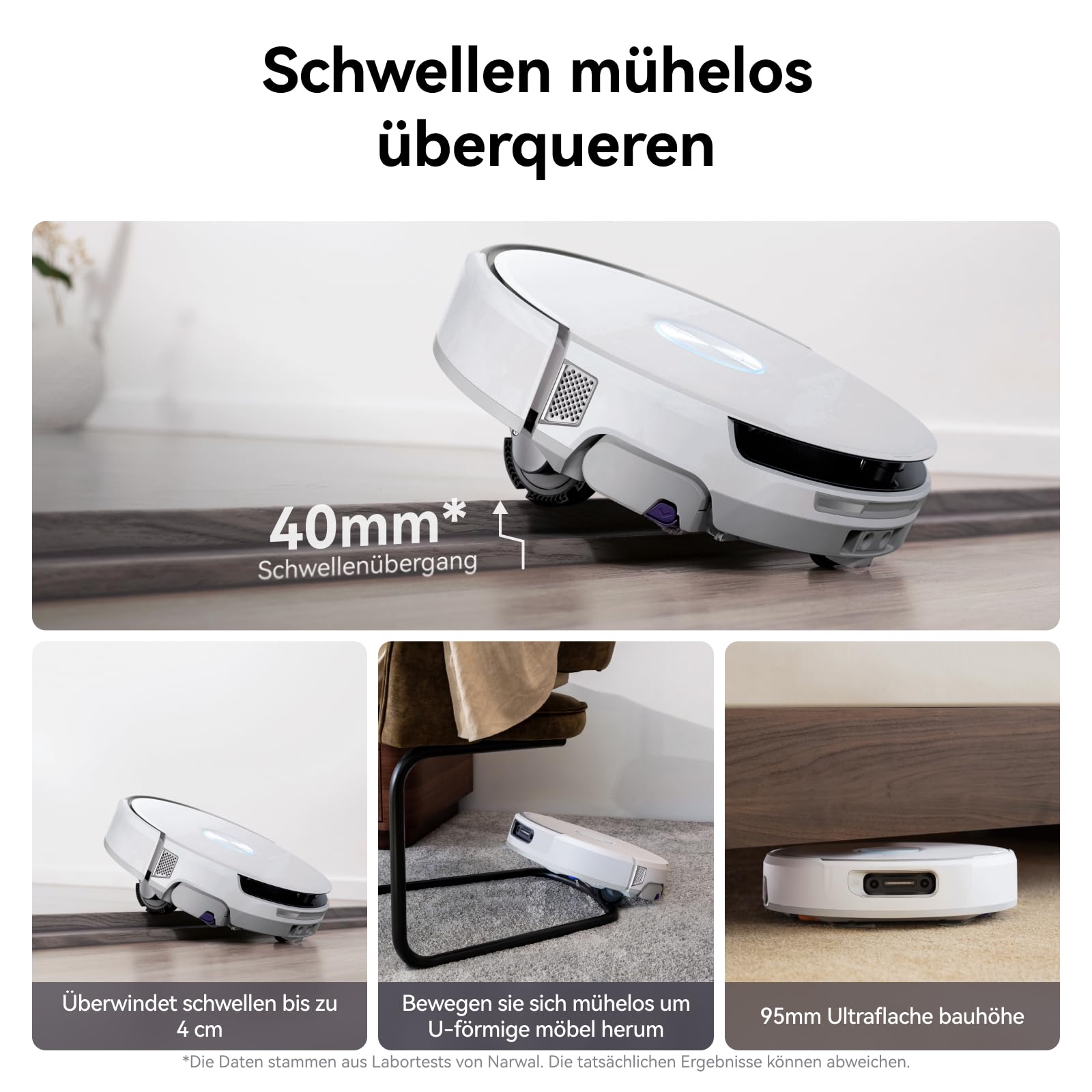 NARWAL Flow Saugroboter mit Wischfunktion, FlowWash-Moppsystem mit Echtzeit-Selbstreinigung, 22.000 Pa Wischroboter, Tierhaare DualFlow Tangle-Frei, 45-80°C Spülen und Heißlufttrocknung, Absaugstation 8