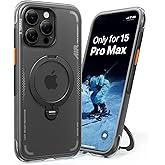 TORRAS Ostand Q3 Air for iPhone 15 Pro Max Case with MagSafe & 360 Magnetic Stand, Dynamic Airbags, Mil-Grade Protection, Camera Control, Shockproof & Stylish Case for iPhone 15 Pro Max 6.7", Black