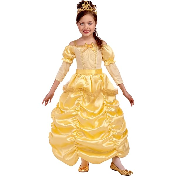 Amazon.com: Dress Up America Princess Costume For Girls -Gold Ball Gown  Dress Up Costume For Kids : Clothing, Shoes & Jewelry