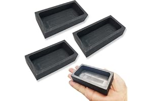 MUFUN 1 KG Graphite Ingot Mold for Melting Casting Refining Gold Silver Aluminum Brass and Other Metal(90 x 40 x 20 mm,1000 g Gold/ 500 g Sliver)(3pcs)
