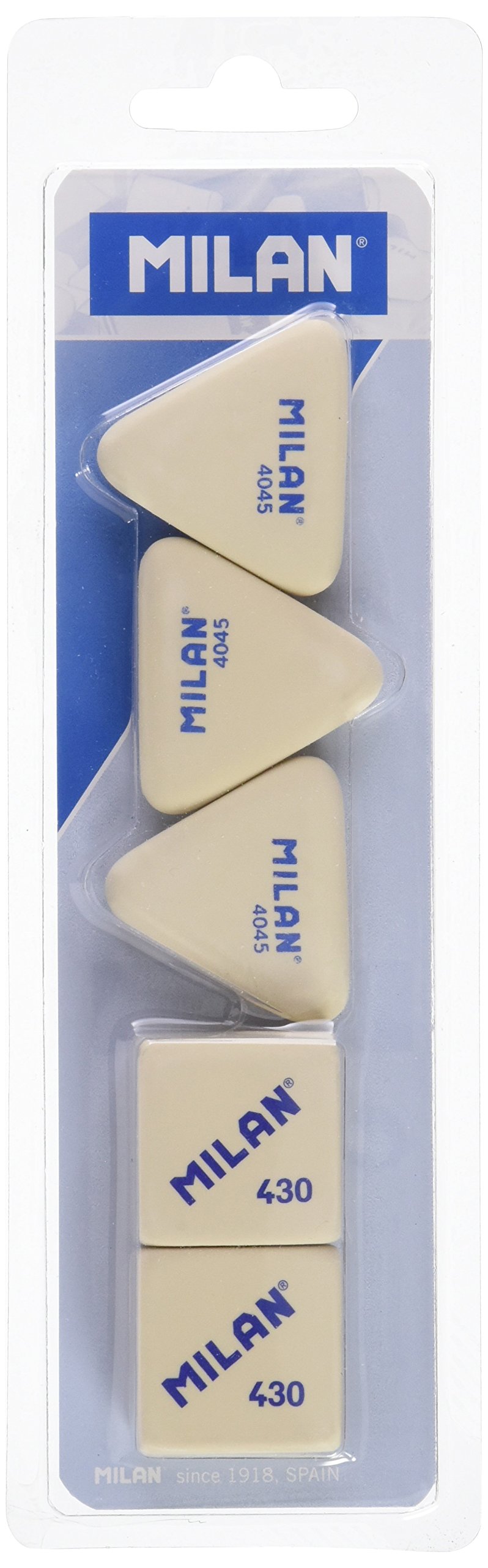 Blister 3 gomas de borrar 4045 + 2 gomas de borrar miga de pan 430