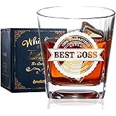 Onebttl Boss Gifts for Men, Whiskey Glass, Old Fashioned Glass, Perfect Idea for Men/Male in Boss Day, Birthday, Christmas, Appreciation, Office-BEST