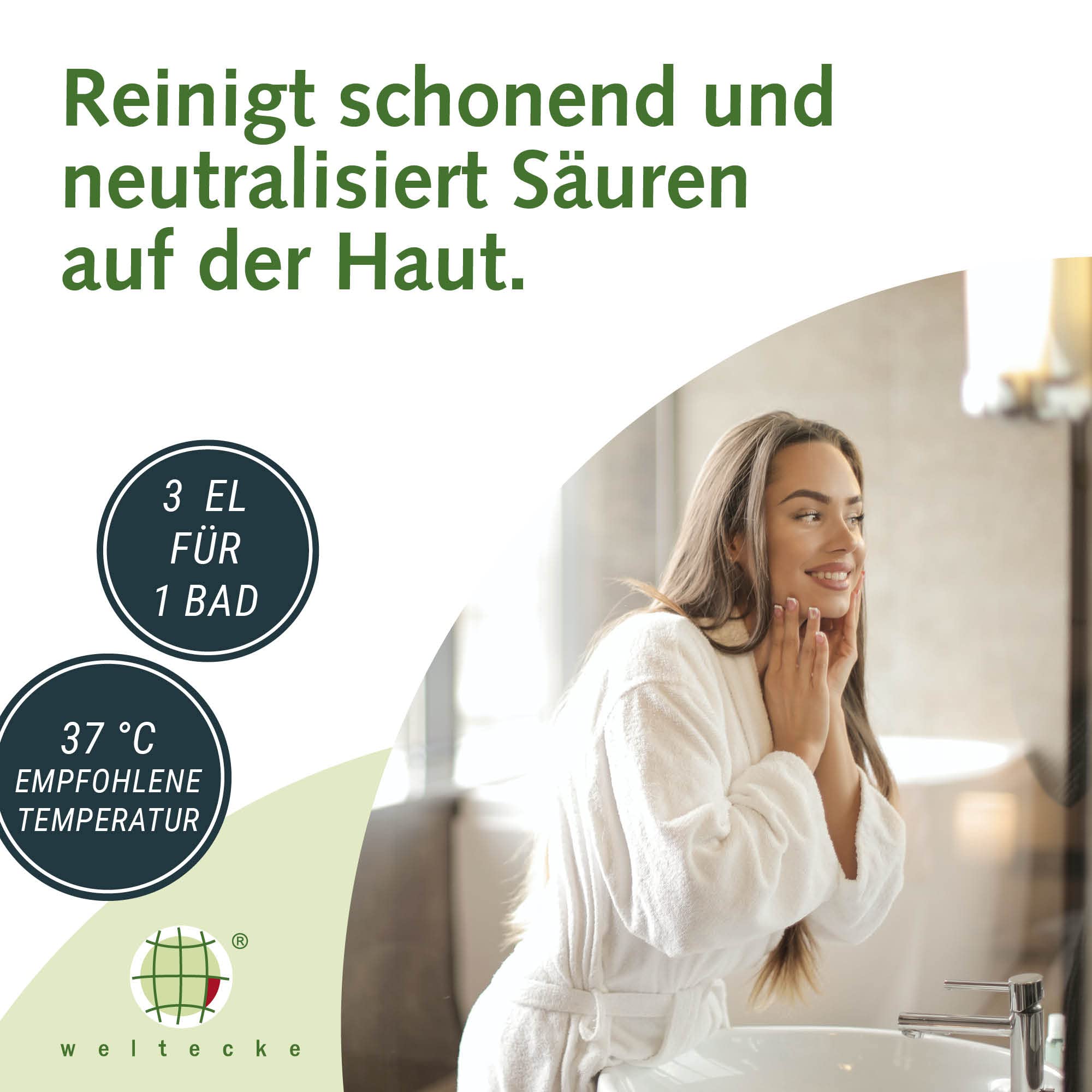 Weltecke Basisches Badesalz 2.800 g | Basen-Bad zur Entgiftung & Entsäuerung | Made in Germany | 100% vegane Haut-Pflege | Perfekt für ein Vollbad, Sitzbad, Fußbad oder Handbad | Wellness-Badesalz 3