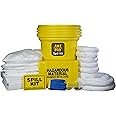 AWF PRO 30 Gallon Spill Kit, 81 Pieces, Perfect for Absorbing Oils, Coolants, Solvents, & Water, Includes 30g DOT Approved Drum, Socks, Pads & Pillows, & Accessories (Oil Spill Kit)