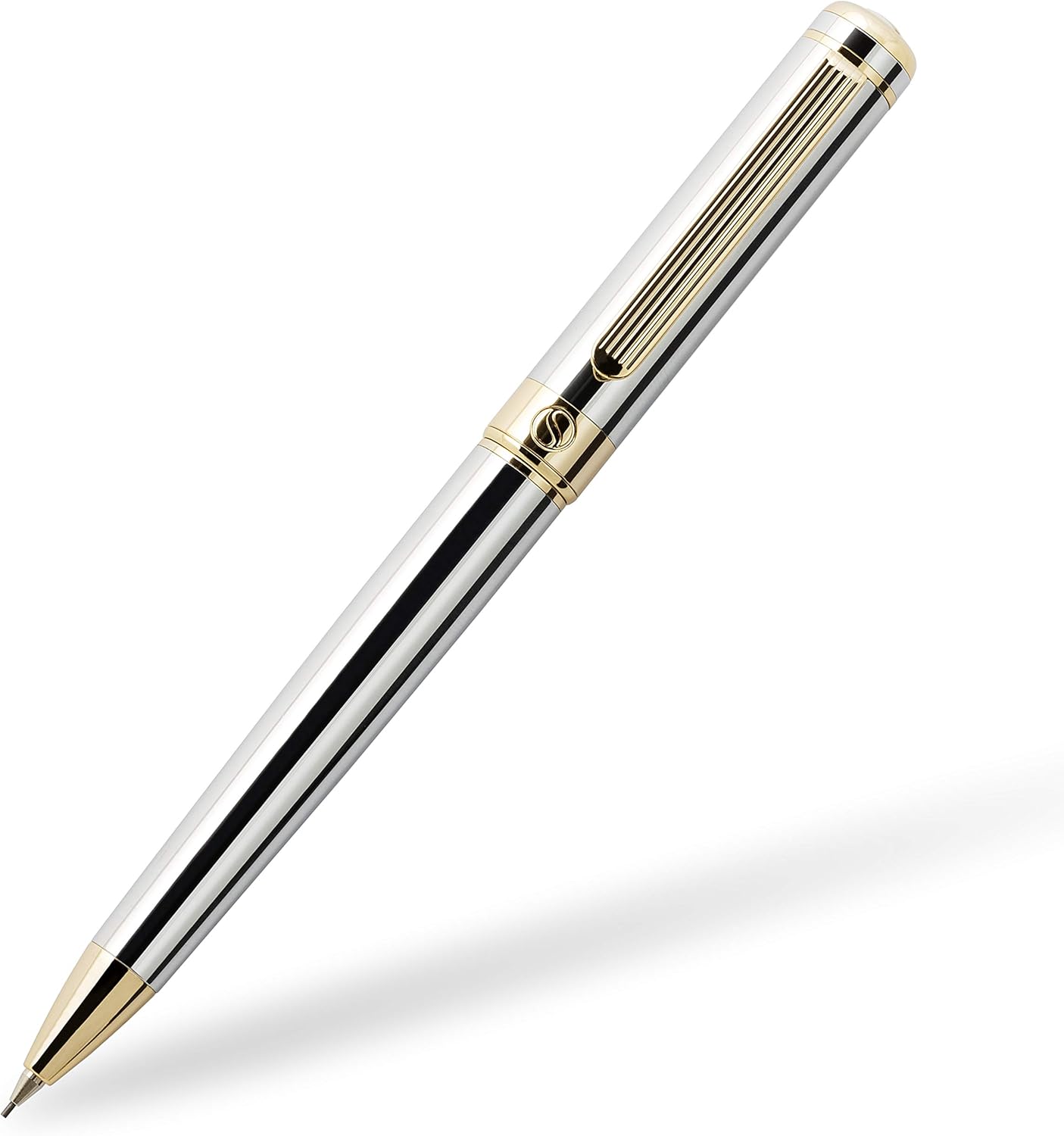 Silver Chrome Mechanical Pencil Scriveiner Stunning Design with 24K