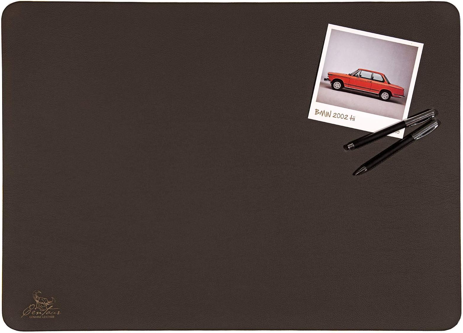 Desk pad by Centaur 40x60 cm handmade in Germany leather rounded corners non-slip chocolate brown other colors and sizes