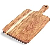 ZeQi Acacia Wood Cutting Board with Handle 13.6''X7'' / Charcuterie Board/Bread, Vegetables & Fruits Serving Board
