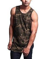 VICTORIOUS Solid Color Long Length Curved Hem Tank