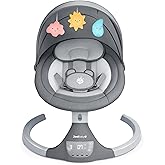 Jool Baby Nova Swing for Newborns - Electric Motorized Infant Swing, Bluetooth Music, 10 Preset Melodies, Remote (Updated Model, Gray)