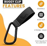 BeeGo Buggy Clips 2 Pack Stroller Hooks for Bags 5kg Aluminum Black view 4