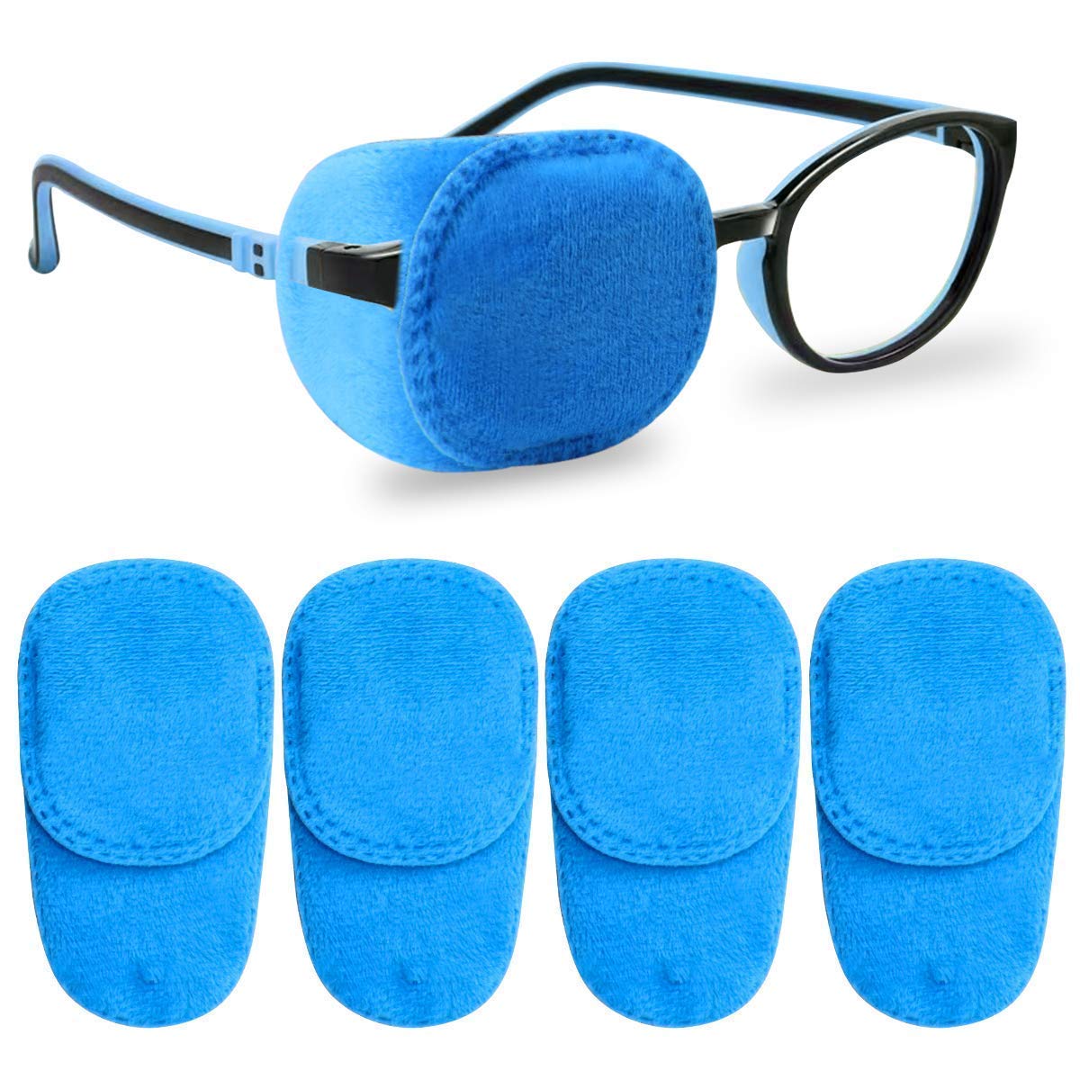 Photo 1 of HECATY 4 Pack Eye Patches for Kids Girls Boys, Right & Left Eye Patch for Glasses, Lazy Eye Patch for Children Treating Lazy Eye Amblyopia Strabismus and After Surgery (Blue)