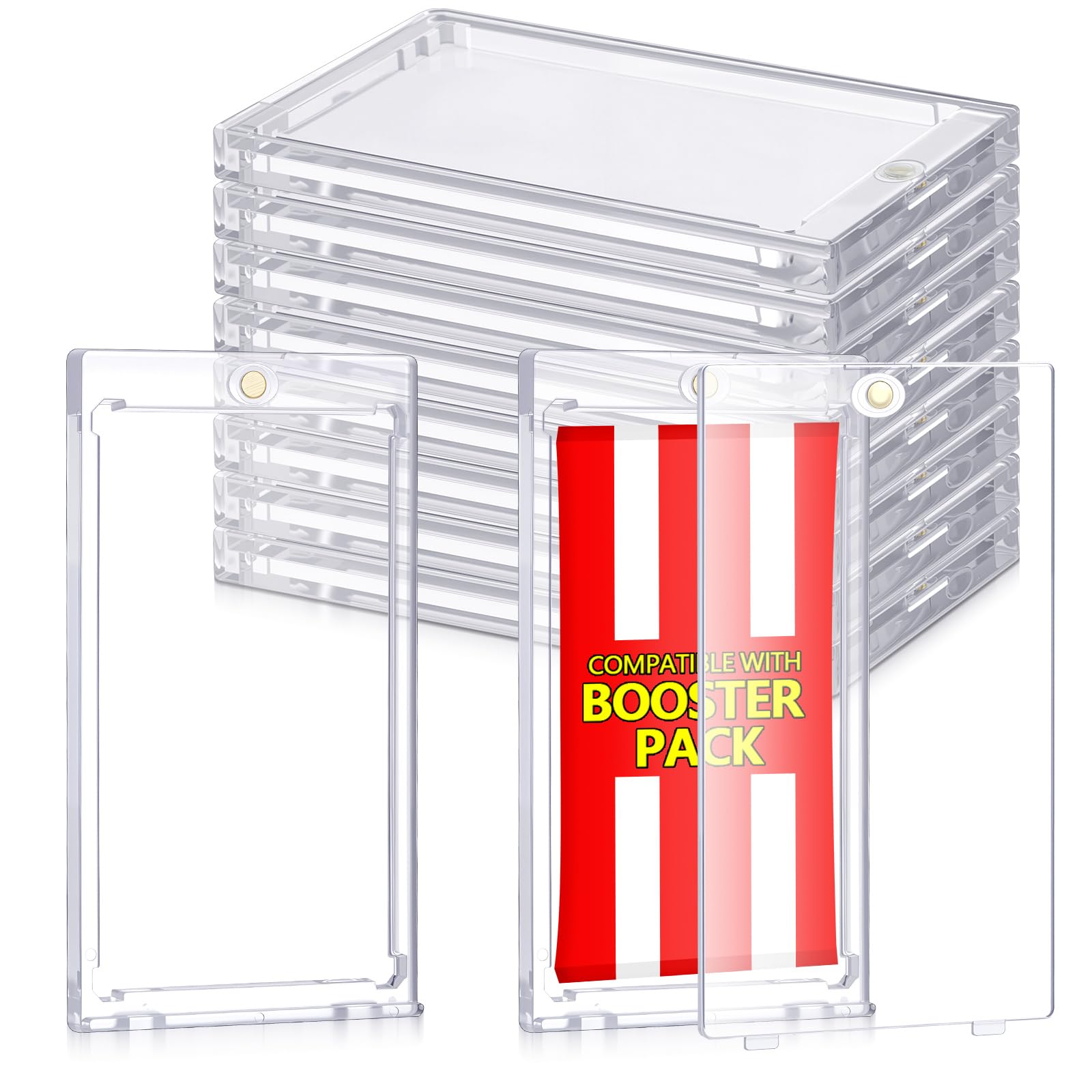 Photo 1 of Cinnvoice 2 Pcs Magnetic Booster Pack Protector, UV Protection Acrylic Display Holder Clear Booster Pack Cases for Collectors Collectible Cards
