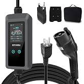 BETUMODA Level 1 EV Charger, 25ft, 16A, NEMA5-15/6-20P for All J1772 EV. | 110V&ndash;240V, Adjustable Current&amp;Timer, IP65, 2.8 In LED , All SAE J1772 EVs(Tesla Requires Adapter)