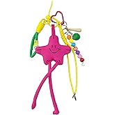 QTKJ Colorful Plush Keychain, Bag Charm, Hand-Woven Nylon Rope Cute Key Chain, Aesthetic Keychain, Bag Accessories Charms for Handbag Backpack