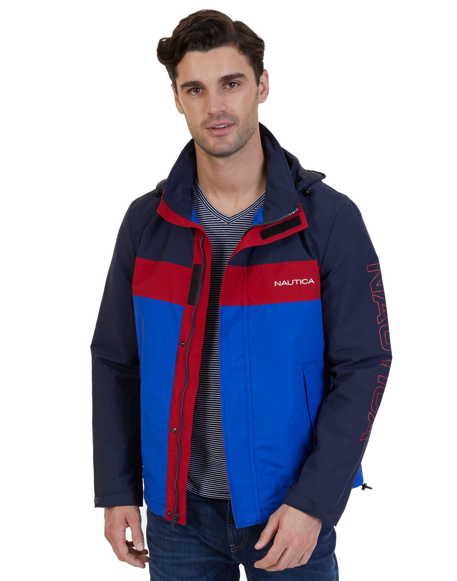 Nautica Men's Heritage Bomber Jacket Water Resistant Nautical Fashions