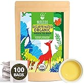 WT WEETEE Organic Decaf Green Tea Bags, Organic Green Tea 100 Count | CO2-Decaffeinated | Super Antioxidant | Resealable Kraft Bag