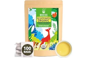 WT WEETEE Organic Decaf Green Tea Bags, Organic Green Tea 100 Count | CO2-Decaffeinated | Super Antioxidant | Resealable Kraft Bag