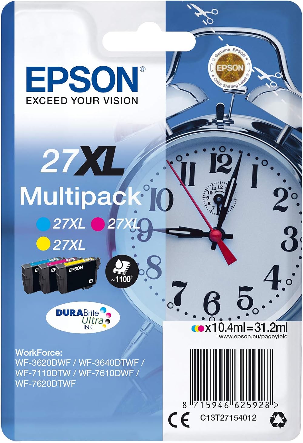 Epson Ink Cartridge Multipack Yellow Magenta Cyan for Workforce WF-7620DTWF