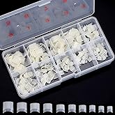 Square Nail Tips Half Cover 500Pcs Clear Acrylic Nails French Short False Nails with Box (Natural)