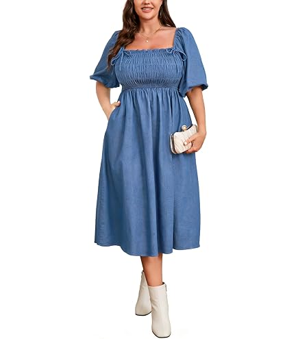 plus size denim dress 4x Agnes Orinda Babydoll for Women Button Down Short Sleeve Tiered with Pockets Jean Dress 1X Black at Amazon Women's Clothing store Buy Roman Pink Floral line shape with wide Jersey Colors:Champagne Gold sukienka na wzrost powyżej 180 cm