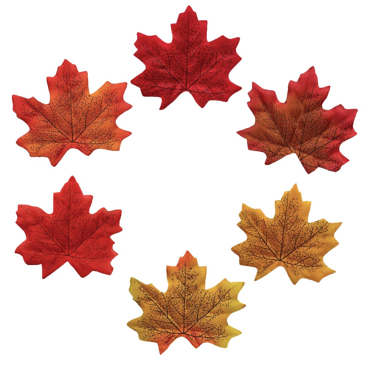 300pcs Artificial Fall Maple Leaves, 6 Mixed Colors Fall Leaves for Wedding, Festival and Events Outdoor Decorations by Ndier