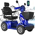 MS02 MAX All Terrain 1000W Electric Mobility Scooter for Adults& Seniors - 500LBS Load & 32 Miles Range Powerd Wheelchair Device w/Off-Road Absorber, Bluetooth Speaker, Dual Baskets, LED Light System