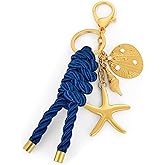 HUAYUNFANG Cute Seashell Bag Charm Keychain for Women Ocean Starfish Purse Charm Keychain for Handbags Key Chain Accessory