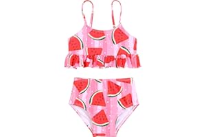 puseky Toddler Baby Girls Two Pieces Swimsuit Sleeveless Strap Bikini Swimwear Summer Beach Bathing Suit 6M-4T