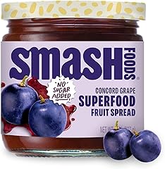 Smash Foods Grape Jam | Low-Calorie, No Sugar Added Keto Jam with Upcycled Fruit & Chia Seeds | Vegan, Paleo Superfood Fruit 