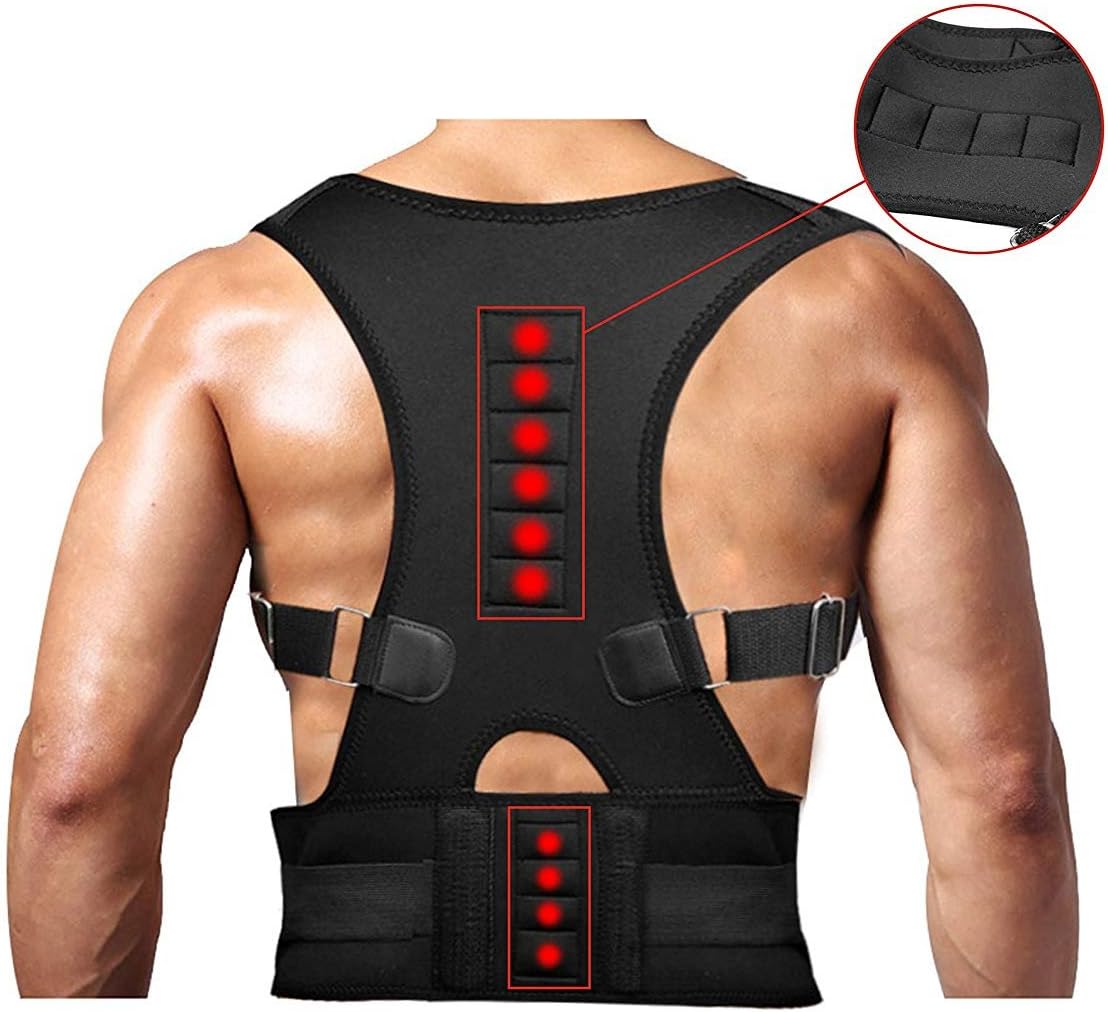 AOFEITE Posture Adjustable Neoprene Lumbar Spine Support Lower Elasticated Back Support Belt Pain Relief Band Back Braces for Scoliosis