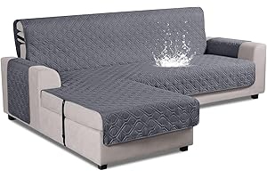 VANSOFY Upgraded Sectional Couch Covers 100% Waterproof L Shaped Sofa Slipcover Reversible Chaise Lounge Cover for Sectional Sofa Cover for Pets Cat Dog(Small,Dark Gray)