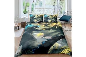 sonicpony Dinosaur Bedding Sets Queen Duvet Cover Set Comforter Cover for Boys Men 1 Piece Duvet Cover with Zipper Closure 2 Pieces Pillow Shames No Comforter (Dino25, Full/Queen)