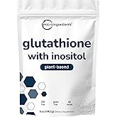 Glutathione Supplement, Pure Glutathione Reduced Powder with Inositol, 5 Ounce (9 Months Supply), 2 in 1 Formula, Powerful Ingredients for Antioxidants, Supports Liver Function, Vegan