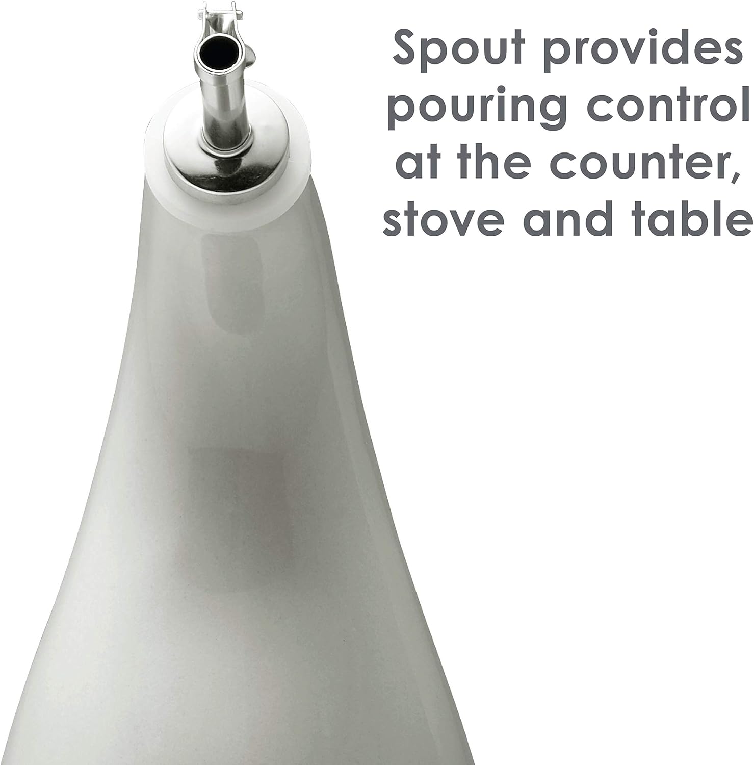 Rachael Ray Solid Glaze Ceramics EVOO Olive Oil Bottle Dispenser with Spout, 1 Piece, Gray Ombre: Kitchen & Dining