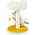 Happi N Pets Cloud Cat Scratching Post with Bed, Cat Tree for Indoor Cats, Nature Sisal Cat Scratcher with Cat Cozy Fluffy Pe