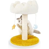 Happi N Pets Cloud Cat Scratching Post with Bed, Cat Tree for Indoor Cats, Nature Sisal Cat Scratcher with Cat Cozy Fluffy Pe