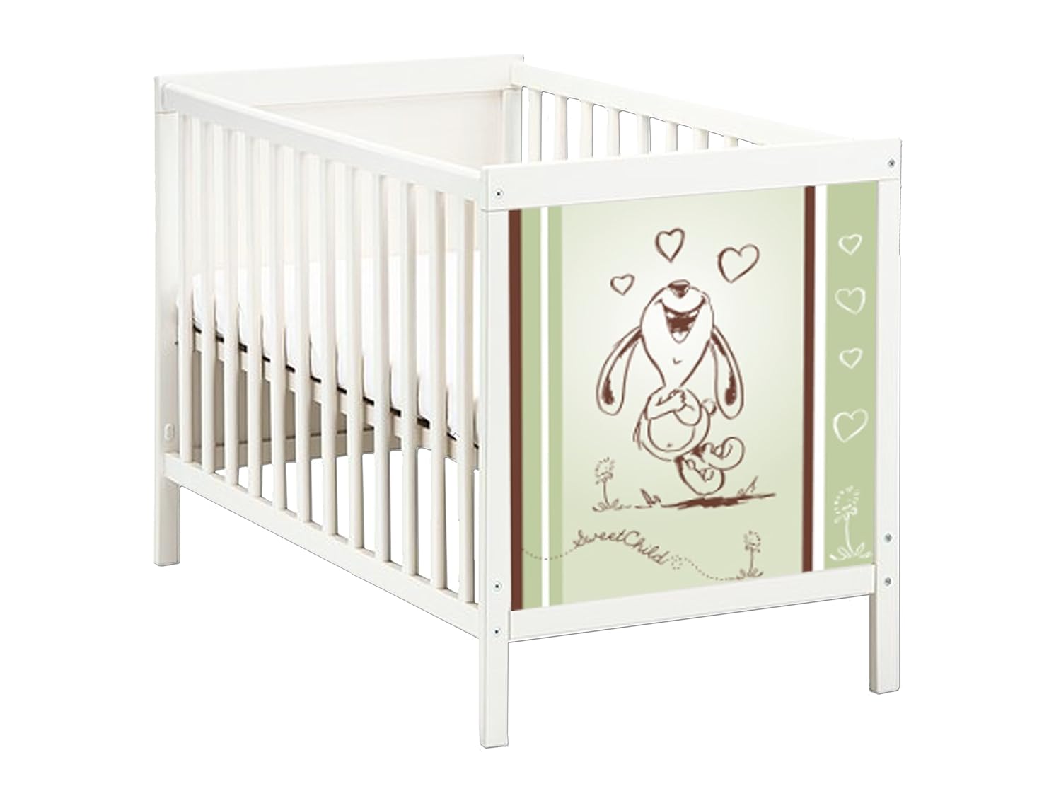 Stikkipix Happy Rabbit In Grun Mobelsticker Aufkleber Fur Das Babybett Sundvik Von Ikea Sb04 Mobel Nicht Inklusive Amazon De Kuche Haushalt