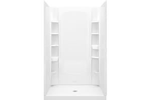 STERLING, a KOHLER Company 72320106-0 Store+ 48 In W. x 34 In. L x 72-1/2 In. H Shower with Age In Place Backers, White,