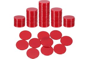 uxcell 100Pcs 1 Inch Poker Chips, Plastic Bingo Chips Learning Counters Counting Counters Disks Markers Opaque Game Tokens fo