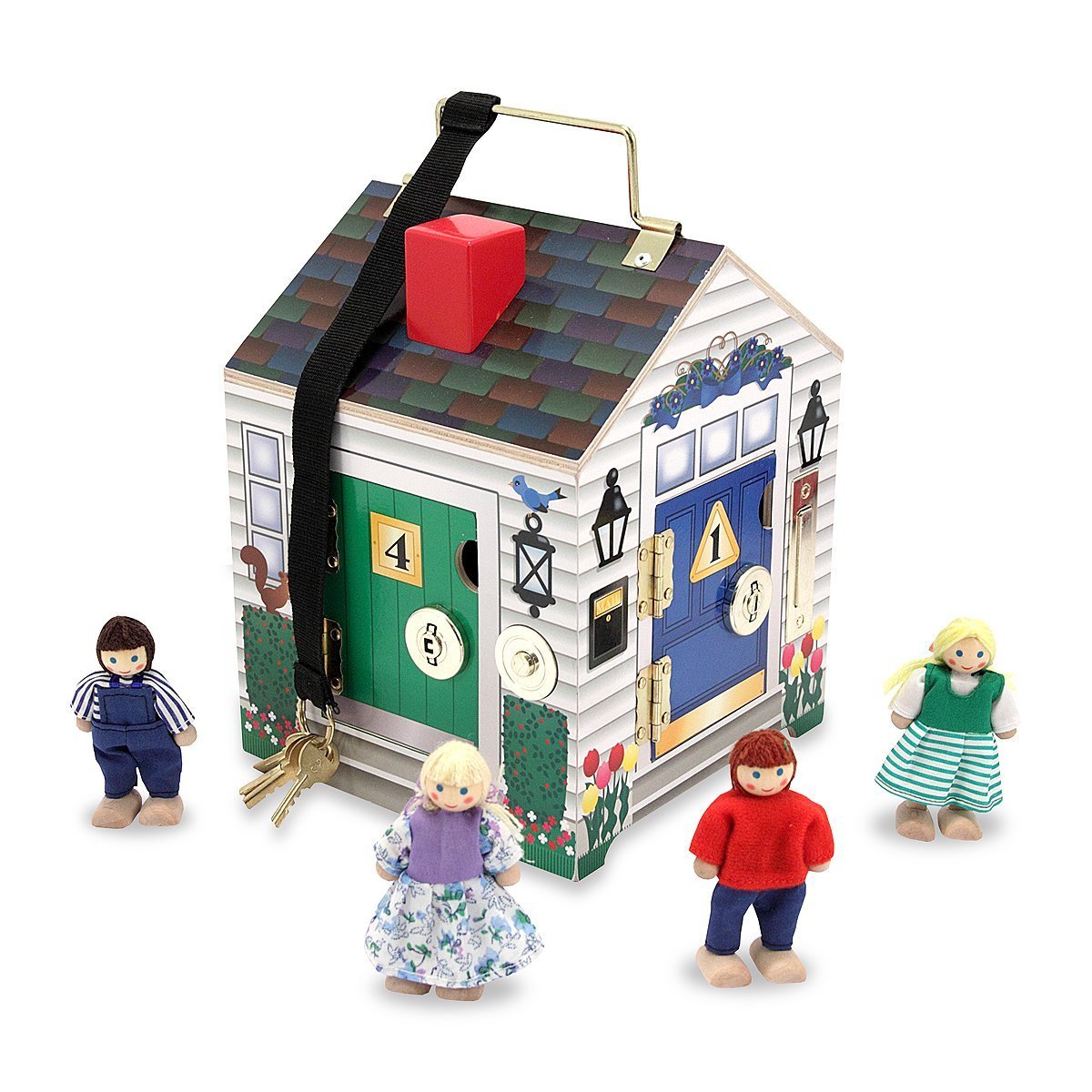 Melissa & Doug Deluxe Wooden Doorbell House & 1 Scratch Art Mini-Pad Bundle (02505)