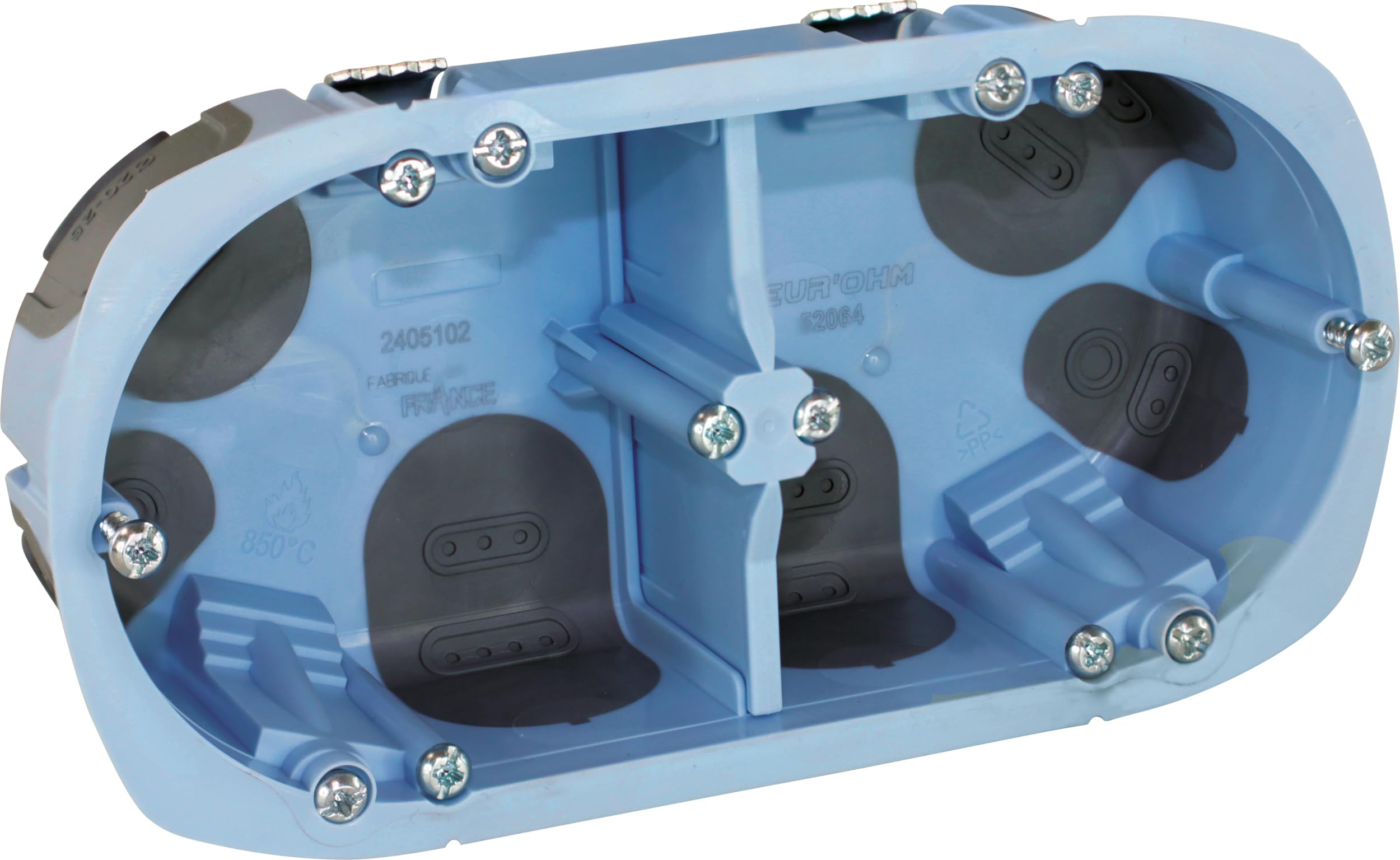 Boîte d'encastrement étanche pour cloisons séches - 2 postes - 52064 - Eurohm