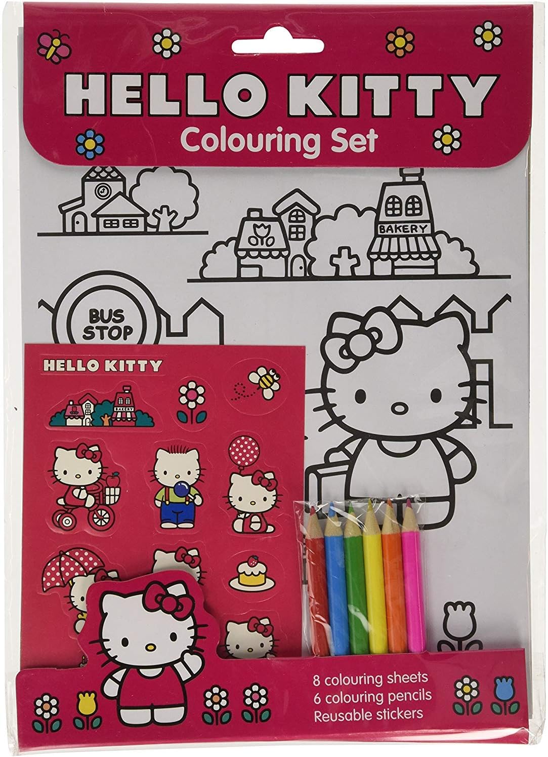 3X Hello Kitty Colouring Set