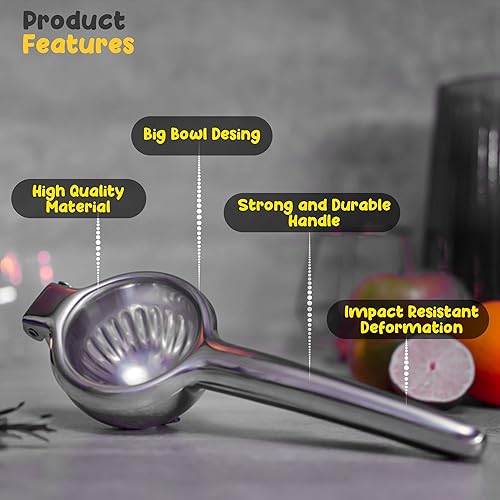 Boxgear Lemon Squeezer Stainless Steel Lime Juicer for Citrus
