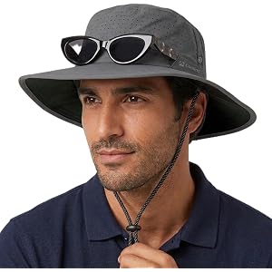 TOP-EX UVCoolix™ Cooling Wide Brim Sun Hat for Men, UPF 50+, Adjustable | 360° perforated airflow, wired edge shapes coverage