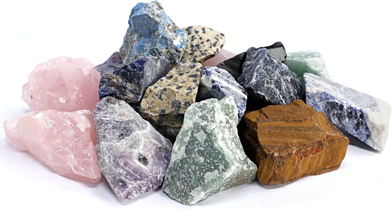 Indoor Fountains & Accessories - KomeStone Rough Gemstone Rocks for Rock Tumblers, Natural Raw Crystal Stones for Rock Tumbling, Works for Any Rock Tumblers