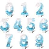 mciskin Frozen Glitter 3rd Birthday Candle Blue White Snowflake 3 view 7