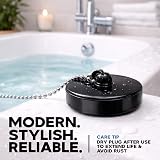 Smith’s 36-38mm Black Plug & Chain Bathtub Sink Plug 48cm Chain Pre-Assembled view 5