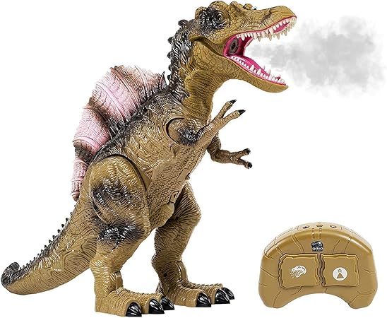 Amazon Build Me リモートコントロール恐竜おもちゃ 子供用 吠える音と喫煙 ラジコンスピノサウルス恐竜 光る目 歩行ムーブメント シェイクヘッド ラジコン ドローン 通販