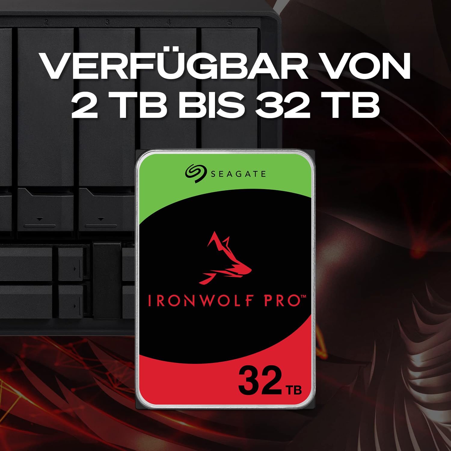 Seagate IronWolf Pro 8TB, NAS Interne Festplatte HDD, 3.5 Zoll, 7200 U/Min, CMR, 256 MB Cache, SATA 6 GB/S, inkl. Data Rescue Service (ST8000NTZ01) 8